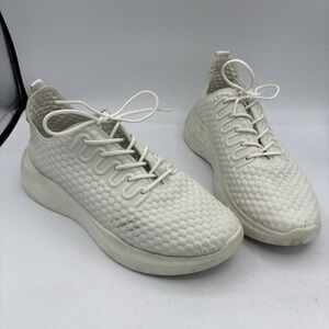 ECCO Shoes Mens‎ Size 7 7.5 White Therap Lace Comfort Honeycomb Leather Sneakers